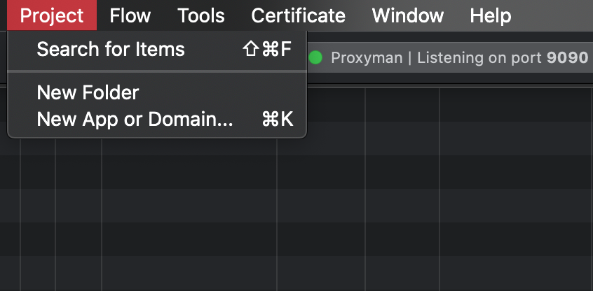 Proxyman keyboard shortcuts