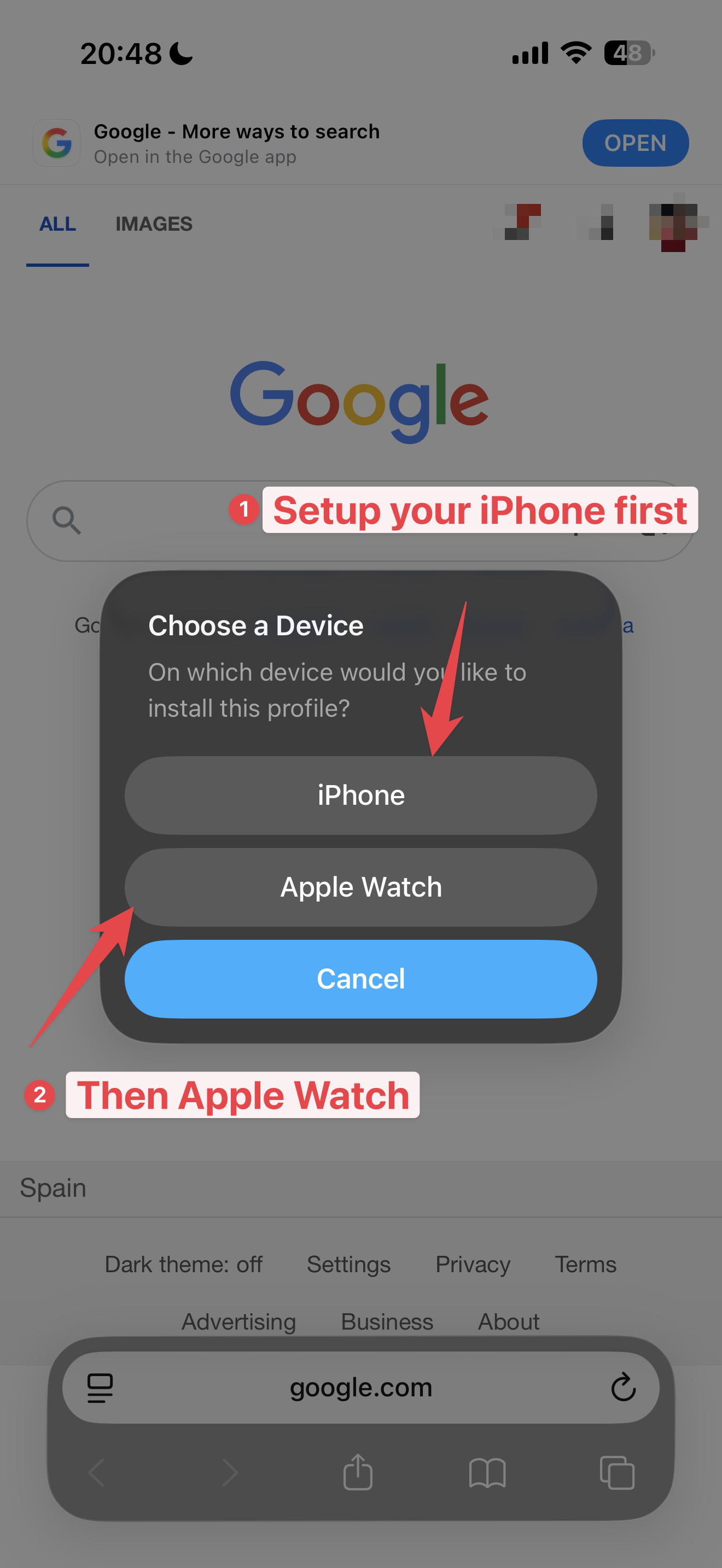 Alert dialog when opening http://proxy.man/ssl