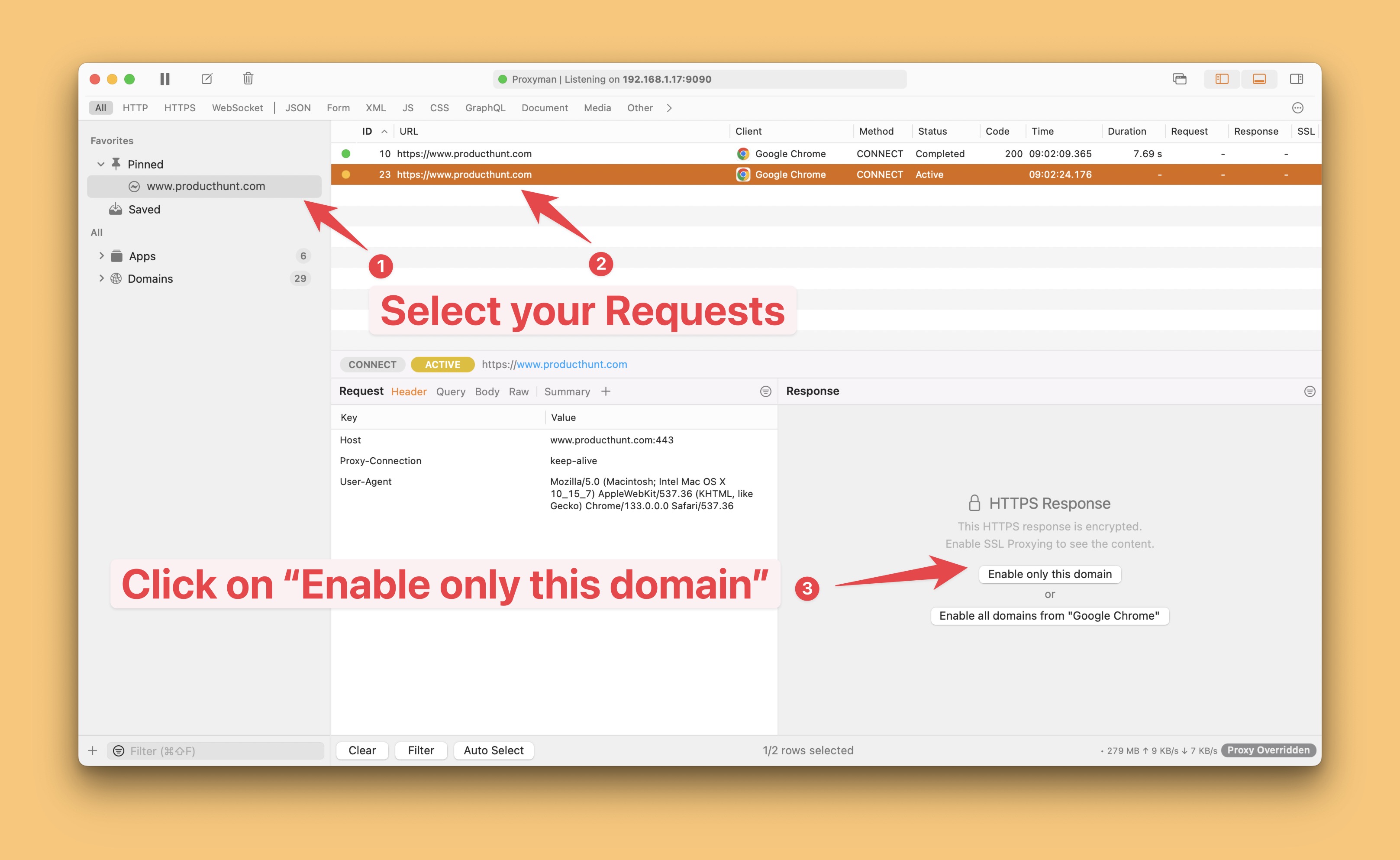 Enable SSL Proxying in www.google.com