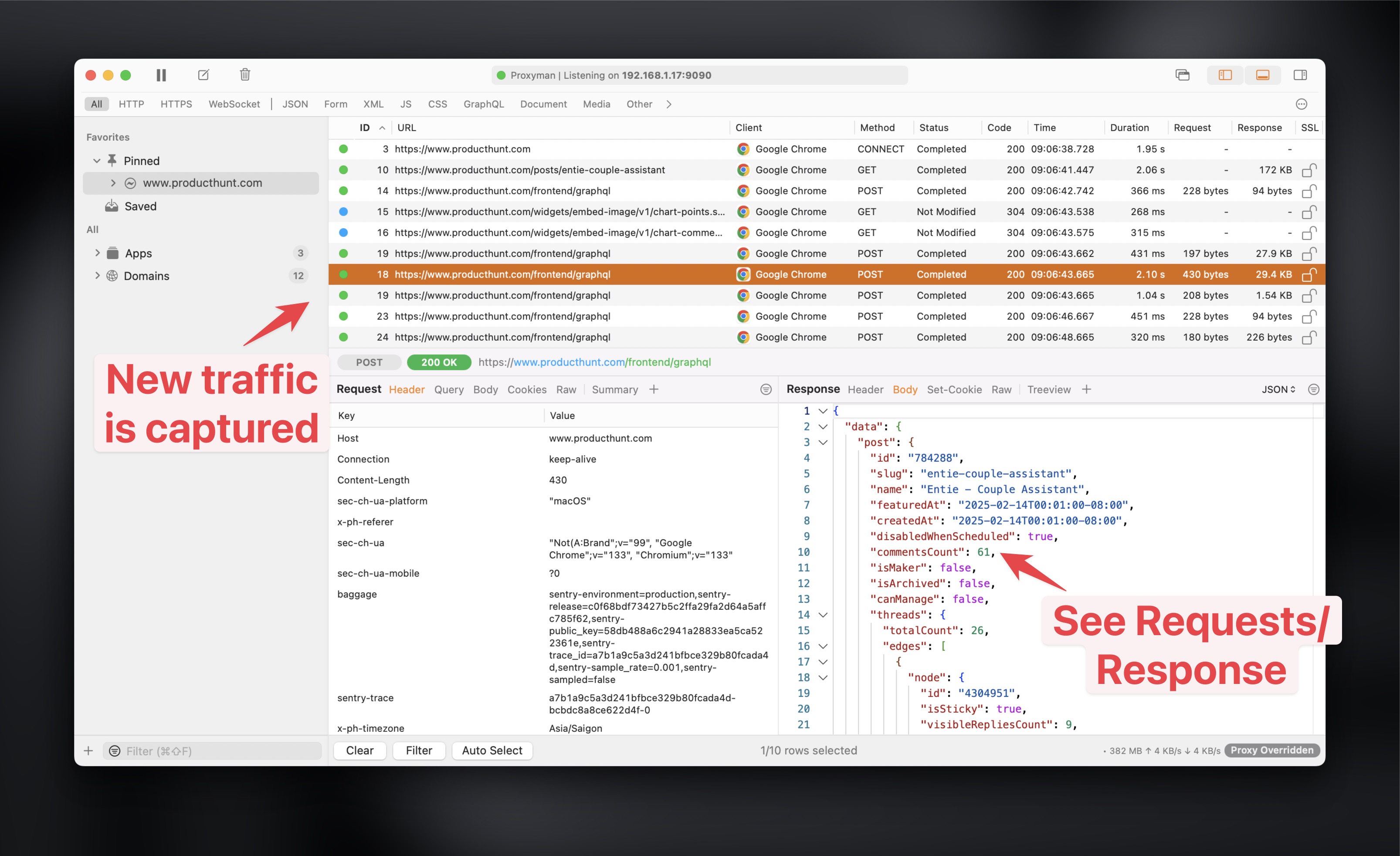 Proxyman Request and Response Previewer