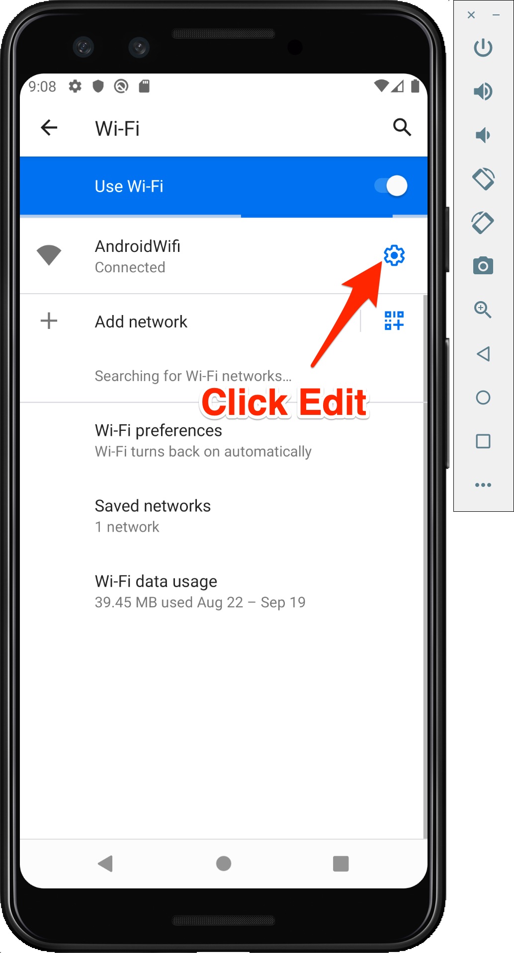 Click on Edit WiFi