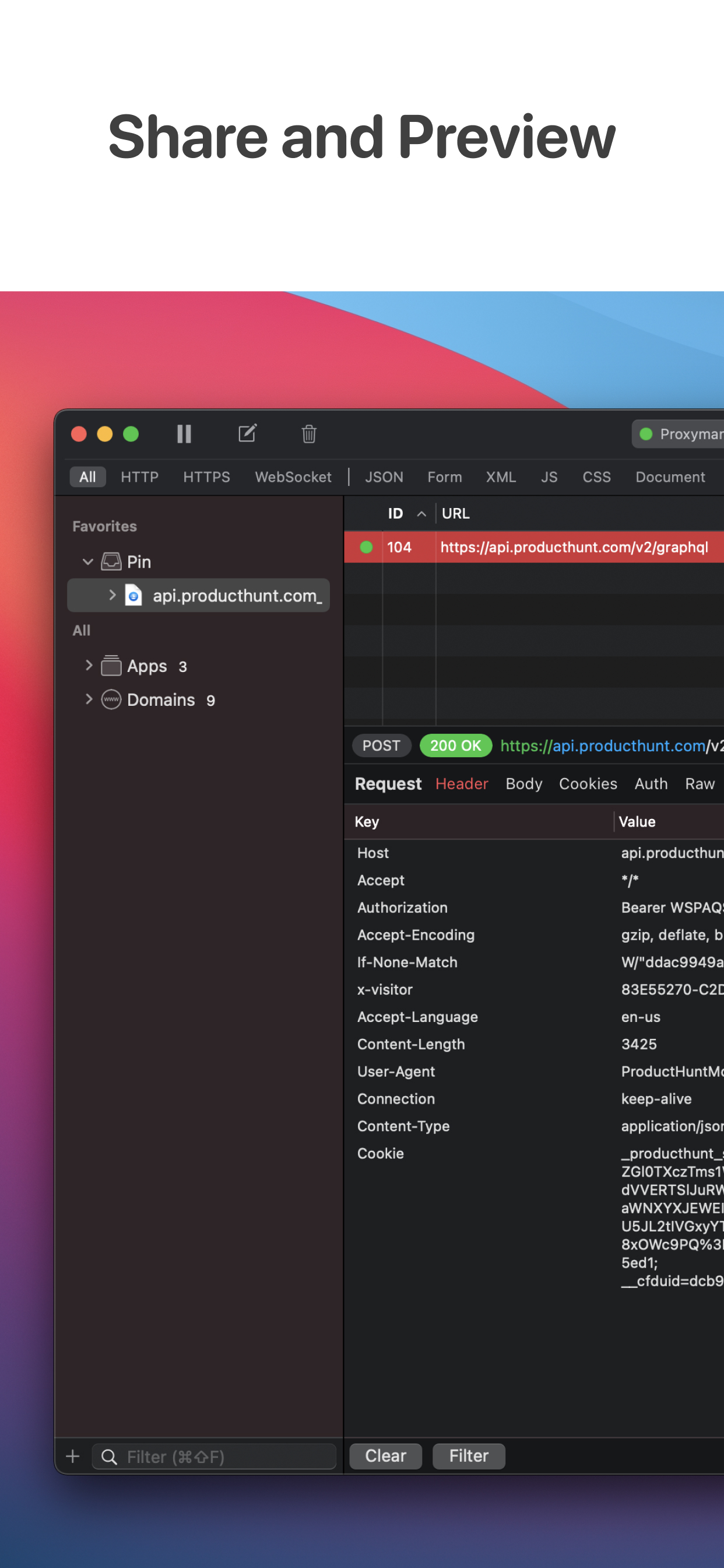 Proxyman for iOS - Share and Preview on macOS