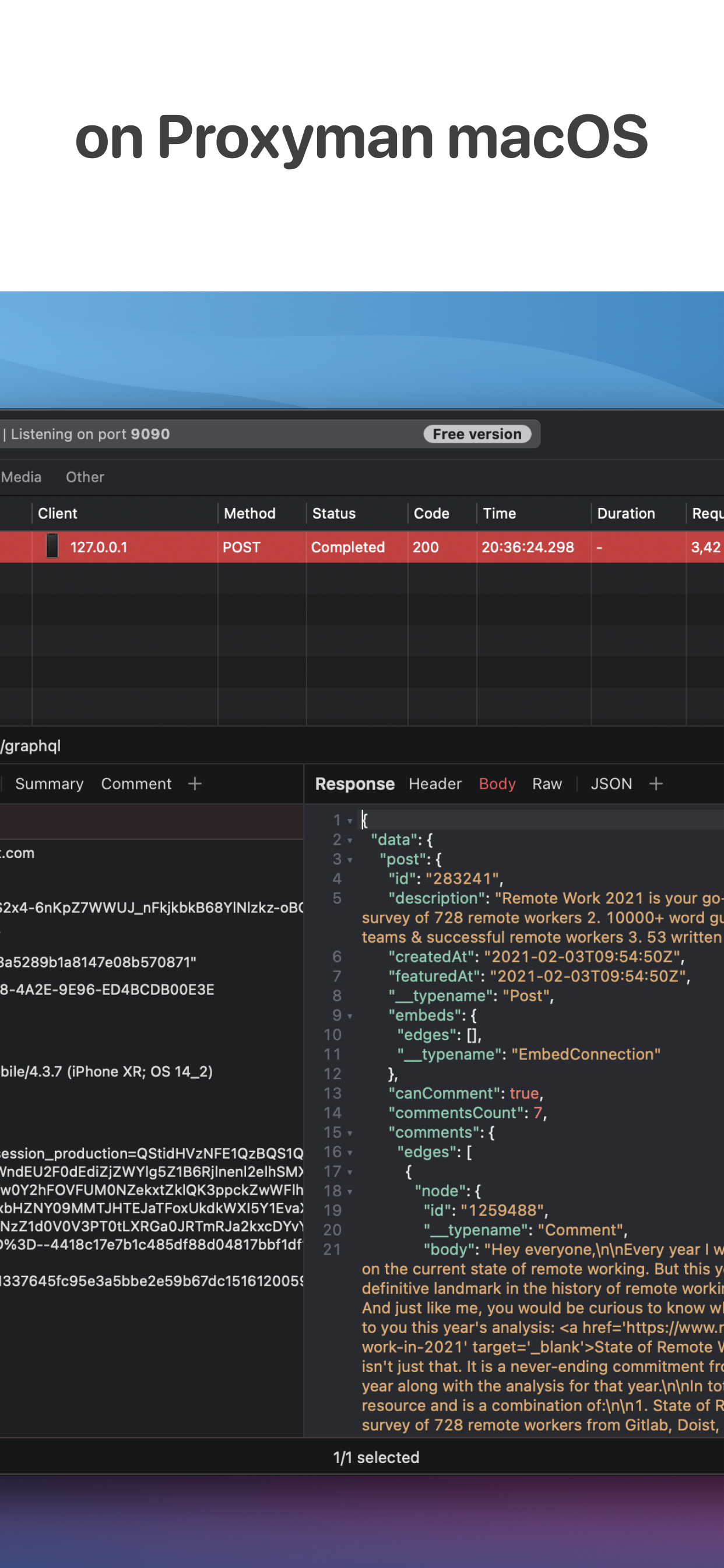Proxyman for iOS - Share and Preview on macOS